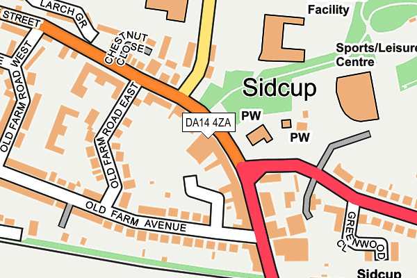 DA14 4ZA map - OS OpenMap – Local (Ordnance Survey)