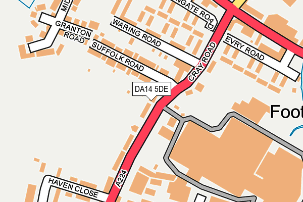 DA14 5DE map - OS OpenMap – Local (Ordnance Survey)
