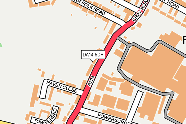 DA14 5DH map - OS OpenMap – Local (Ordnance Survey)