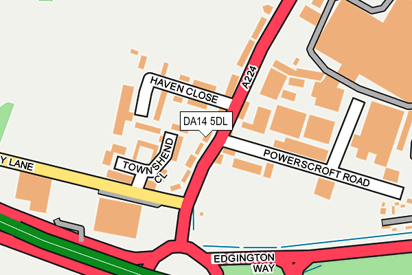 DA14 5DL map - OS OpenMap – Local (Ordnance Survey)