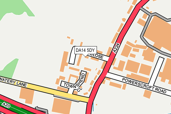 DA14 5DY map - OS OpenMap – Local (Ordnance Survey)