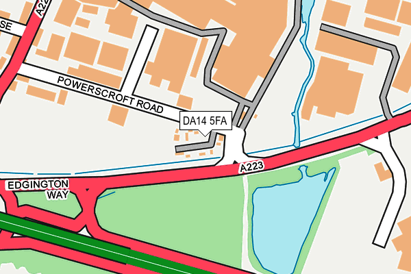 DA14 5FA map - OS OpenMap – Local (Ordnance Survey)