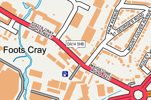 DA14 5HB map - OS OpenMap – Local (Ordnance Survey)