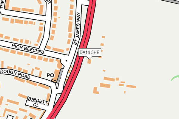 DA14 5HE map - OS OpenMap – Local (Ordnance Survey)