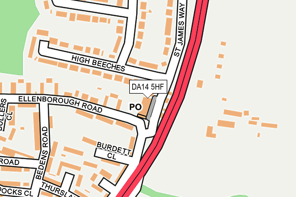 DA14 5HF map - OS OpenMap – Local (Ordnance Survey)