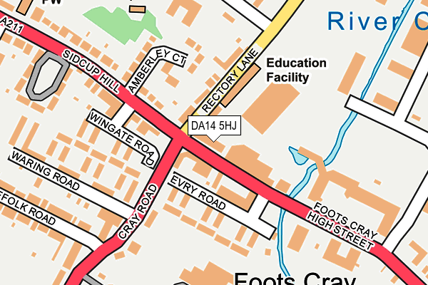 DA14 5HJ map - OS OpenMap – Local (Ordnance Survey)
