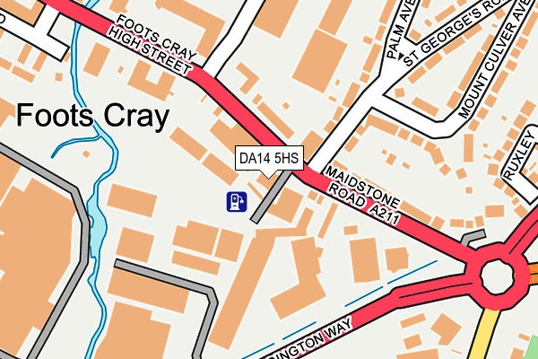 DA14 5HS map - OS OpenMap – Local (Ordnance Survey)