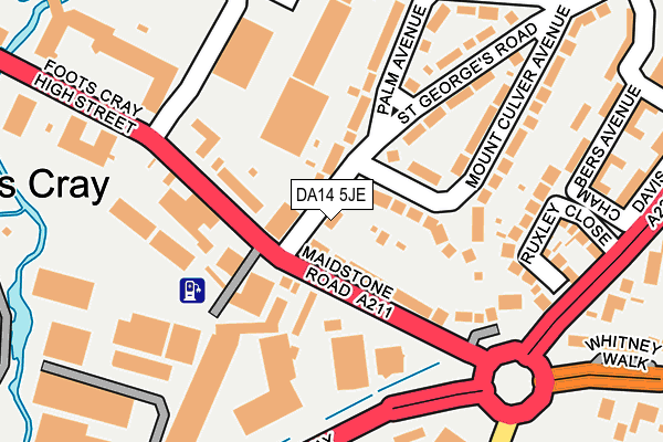 DA14 5JE map - OS OpenMap – Local (Ordnance Survey)