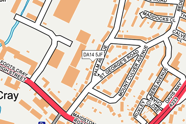 DA14 5JF map - OS OpenMap – Local (Ordnance Survey)