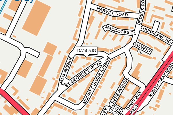 DA14 5JG map - OS OpenMap – Local (Ordnance Survey)