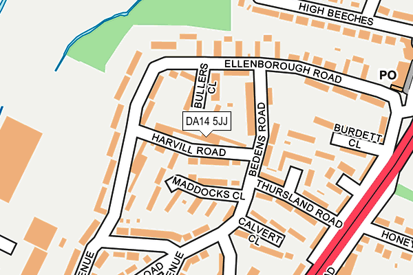 DA14 5JJ map - OS OpenMap – Local (Ordnance Survey)