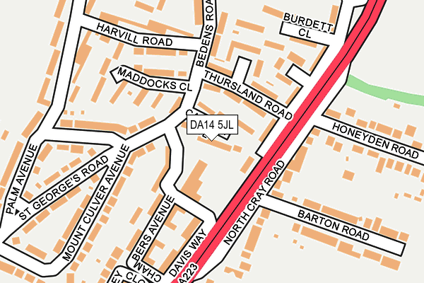 DA14 5JL map - OS OpenMap – Local (Ordnance Survey)