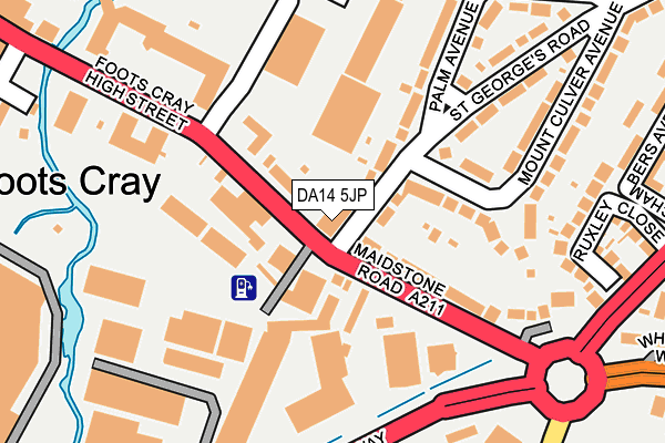 DA14 5JP map - OS OpenMap – Local (Ordnance Survey)