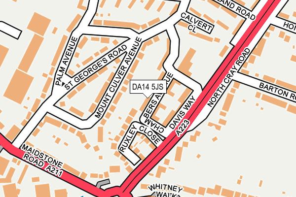 DA14 5JS map - OS OpenMap – Local (Ordnance Survey)