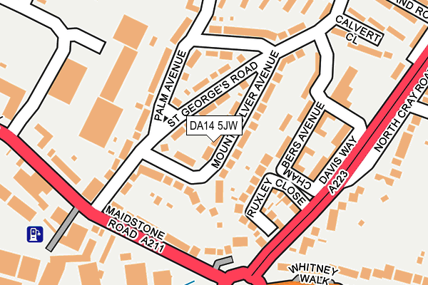DA14 5JW map - OS OpenMap – Local (Ordnance Survey)