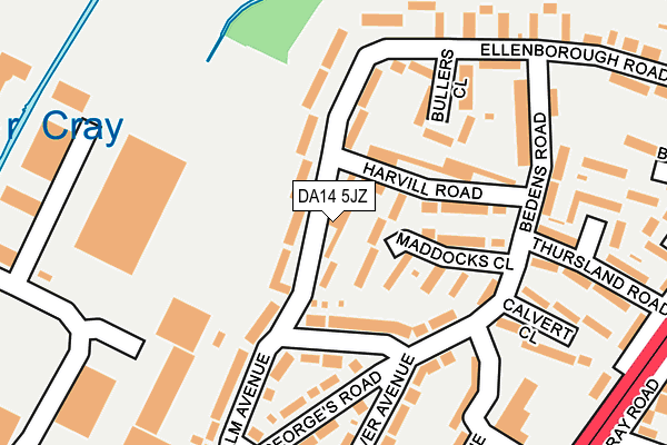DA14 5JZ map - OS OpenMap – Local (Ordnance Survey)