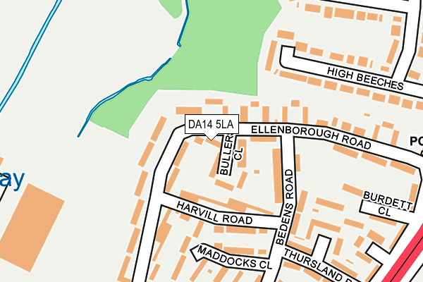 DA14 5LA map - OS OpenMap – Local (Ordnance Survey)