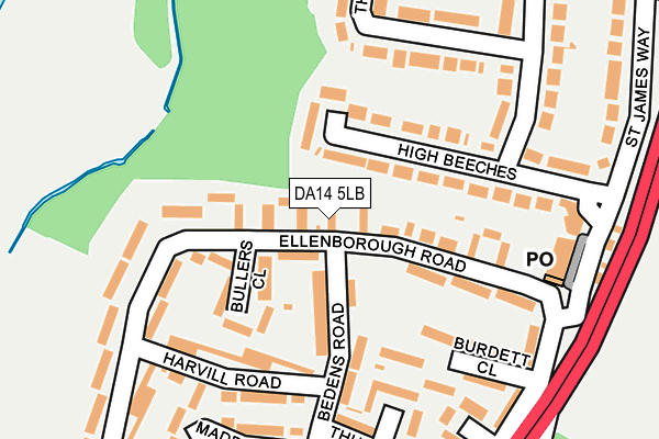 DA14 5LB map - OS OpenMap – Local (Ordnance Survey)