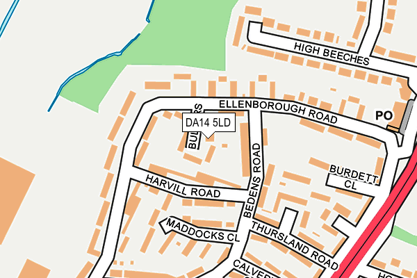 DA14 5LD map - OS OpenMap – Local (Ordnance Survey)