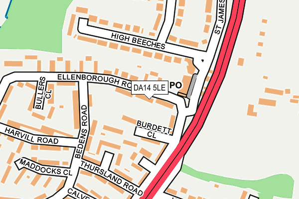 DA14 5LE map - OS OpenMap – Local (Ordnance Survey)