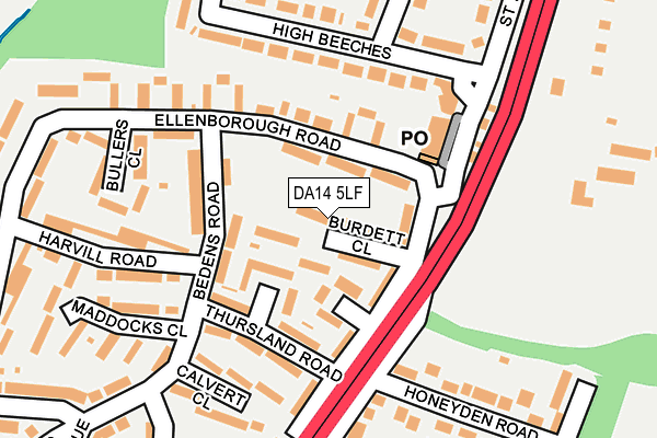 DA14 5LF map - OS OpenMap – Local (Ordnance Survey)