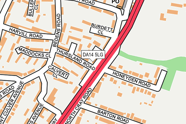 DA14 5LG map - OS OpenMap – Local (Ordnance Survey)
