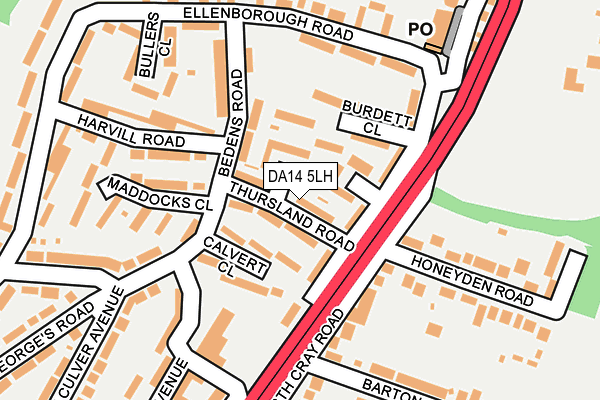 DA14 5LH map - OS OpenMap – Local (Ordnance Survey)