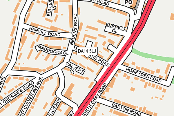 DA14 5LJ map - OS OpenMap – Local (Ordnance Survey)
