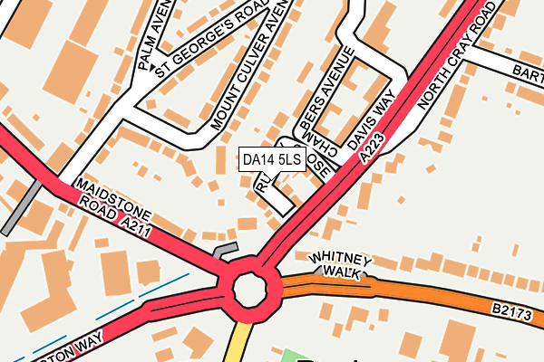 DA14 5LS map - OS OpenMap – Local (Ordnance Survey)