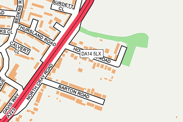 DA14 5LX map - OS OpenMap – Local (Ordnance Survey)