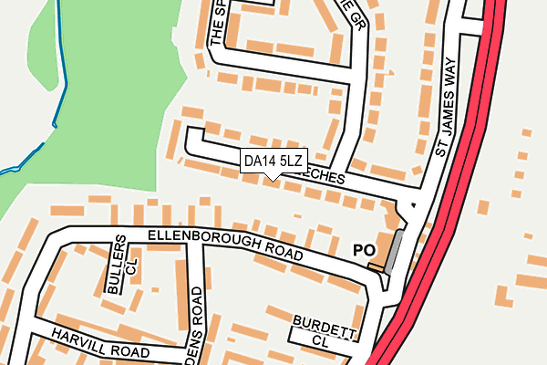 DA14 5LZ map - OS OpenMap – Local (Ordnance Survey)