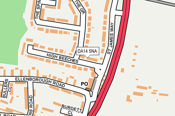 DA14 5NA map - OS OpenMap – Local (Ordnance Survey)