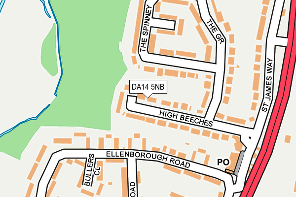 DA14 5NB map - OS OpenMap – Local (Ordnance Survey)