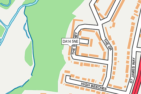DA14 5NE map - OS OpenMap – Local (Ordnance Survey)