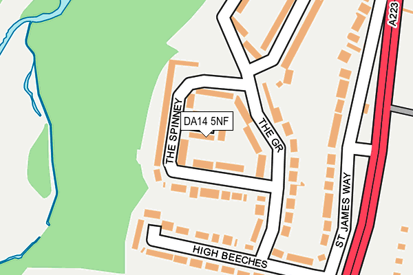 DA14 5NF map - OS OpenMap – Local (Ordnance Survey)