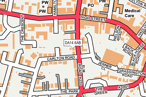 DA14 6AB map - OS OpenMap – Local (Ordnance Survey)