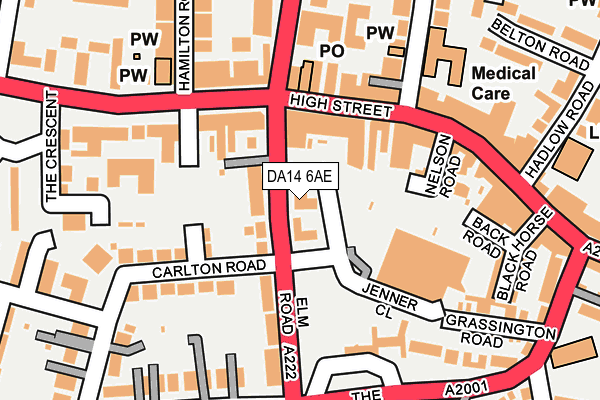 DA14 6AE map - OS OpenMap – Local (Ordnance Survey)