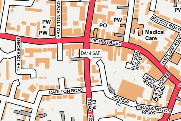 DA14 6AF map - OS OpenMap – Local (Ordnance Survey)