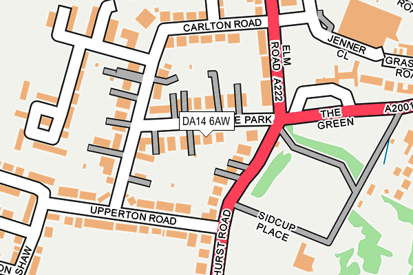 DA14 6AW map - OS OpenMap – Local (Ordnance Survey)