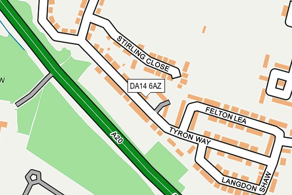 DA14 6AZ map - OS OpenMap – Local (Ordnance Survey)