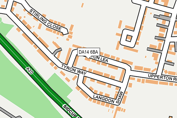DA14 6BA map - OS OpenMap – Local (Ordnance Survey)