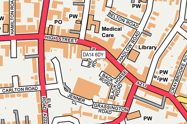 DA14 6DY map - OS OpenMap – Local (Ordnance Survey)