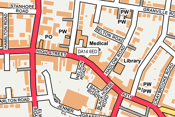 DA14 6ED map - OS OpenMap – Local (Ordnance Survey)