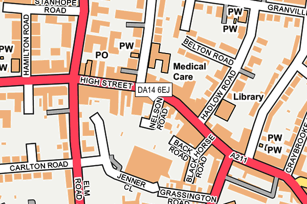 DA14 6EJ map - OS OpenMap – Local (Ordnance Survey)