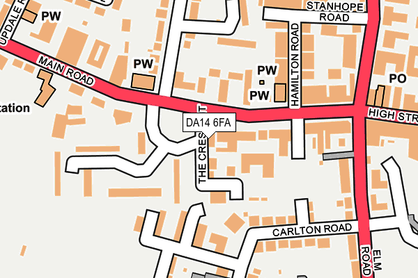 DA14 6FA map - OS OpenMap – Local (Ordnance Survey)