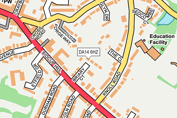 DA14 6HZ map - OS OpenMap – Local (Ordnance Survey)