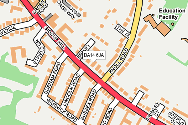 DA14 6JA map - OS OpenMap – Local (Ordnance Survey)