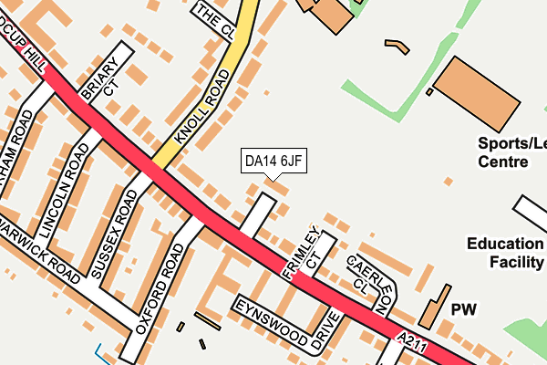 DA14 6JF map - OS OpenMap – Local (Ordnance Survey)