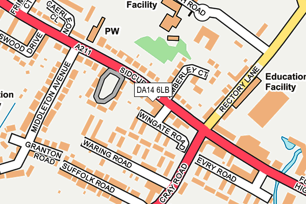 DA14 6LB map - OS OpenMap – Local (Ordnance Survey)