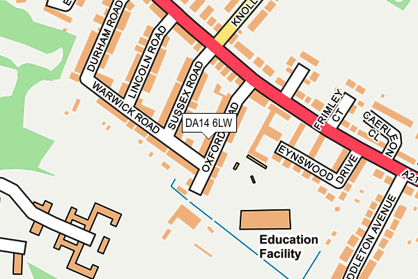 DA14 6LW map - OS OpenMap – Local (Ordnance Survey)
